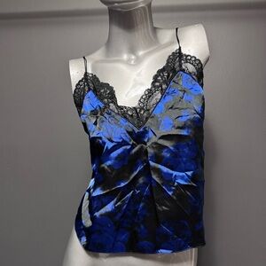 La Senza Blue/Black Rose Satin Top